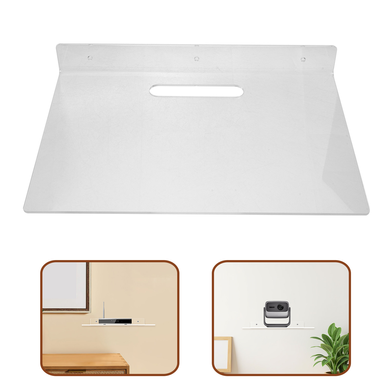 Floating Shelves - 1Set Clear Acrylic Wall Mounted Floating
