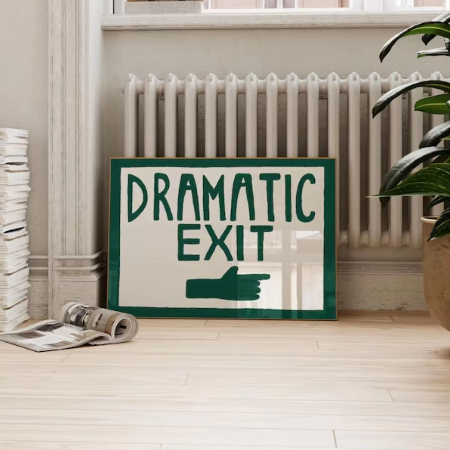 Home Decor Green - Funny Hallway Print Dark Green Dramatic