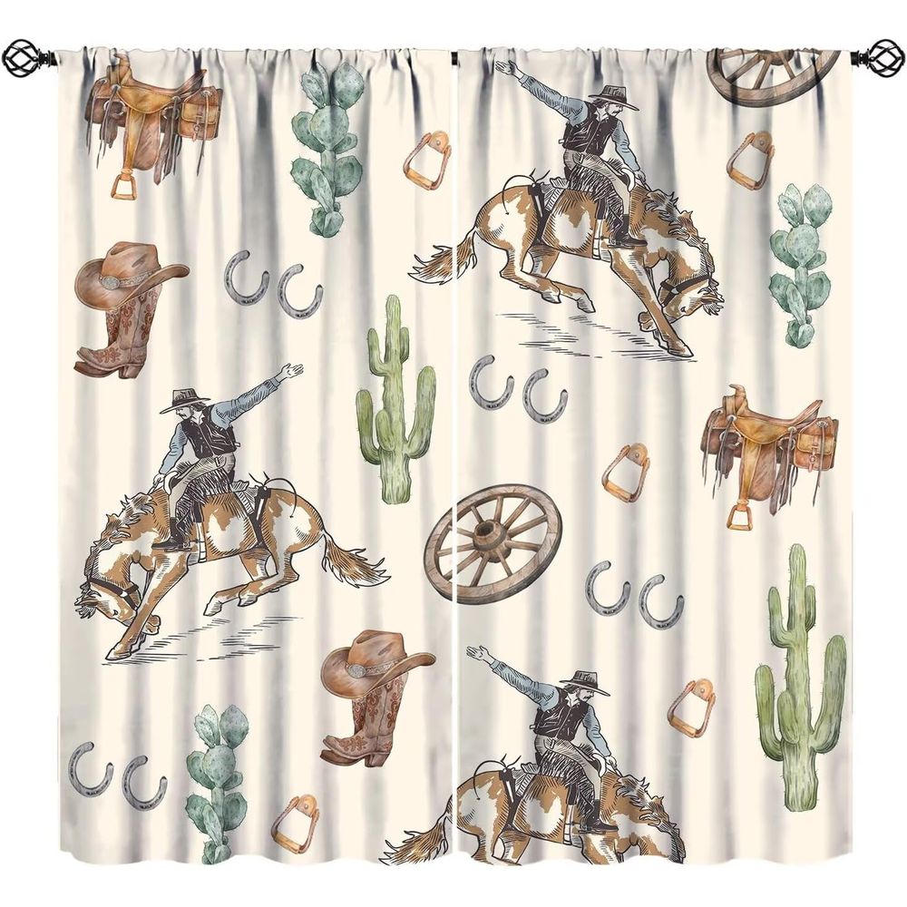 Blackout Curtains - Cowboy Themed Blackout Curtains, Wild West