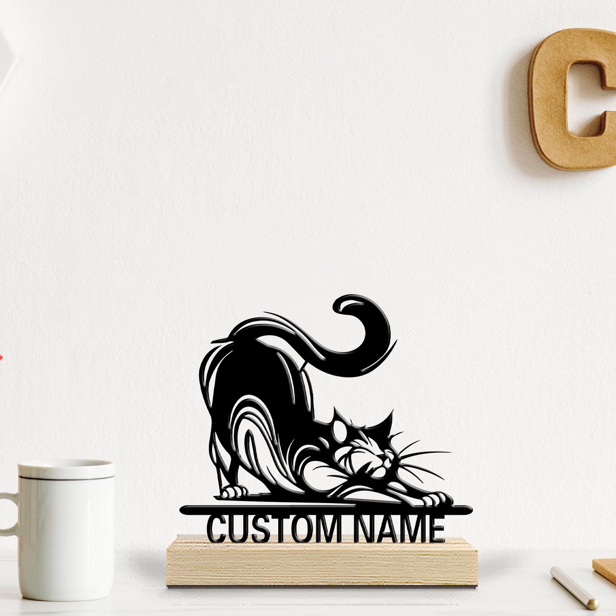 Home Decor For Birthday - 1pc Desktop Metal Ornaments Customizable Content