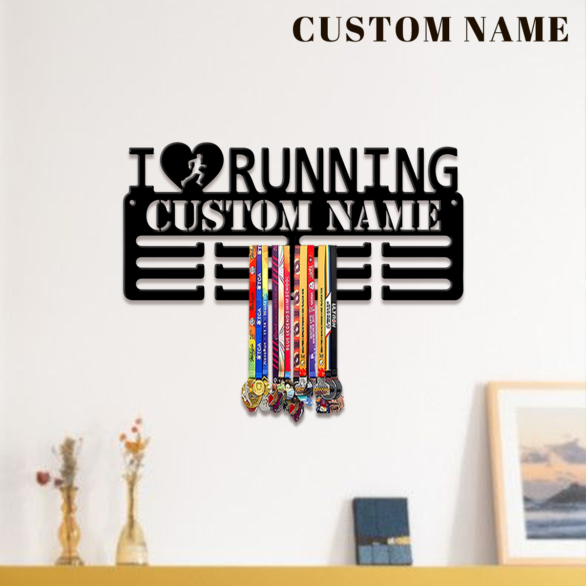 Home Decor For Birthday - Custom I Love Running Metal Medal