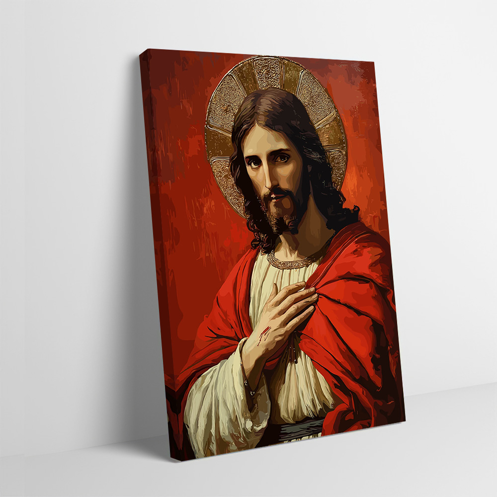 Home Decor Jesus - Portrait of Jesus Christ With Halo