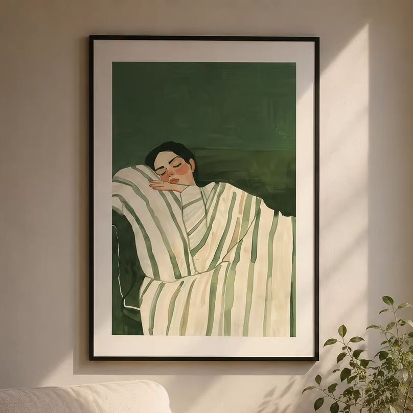 Home Decor Green - Dreaming In Green Poster,Canvas Wall Print,Modern