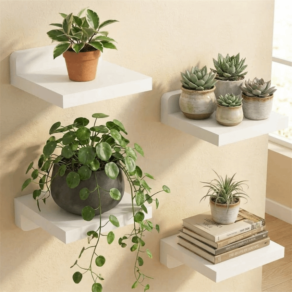 4PCS Wood Small Floating Shelv - Floating Shelves 评论和价格