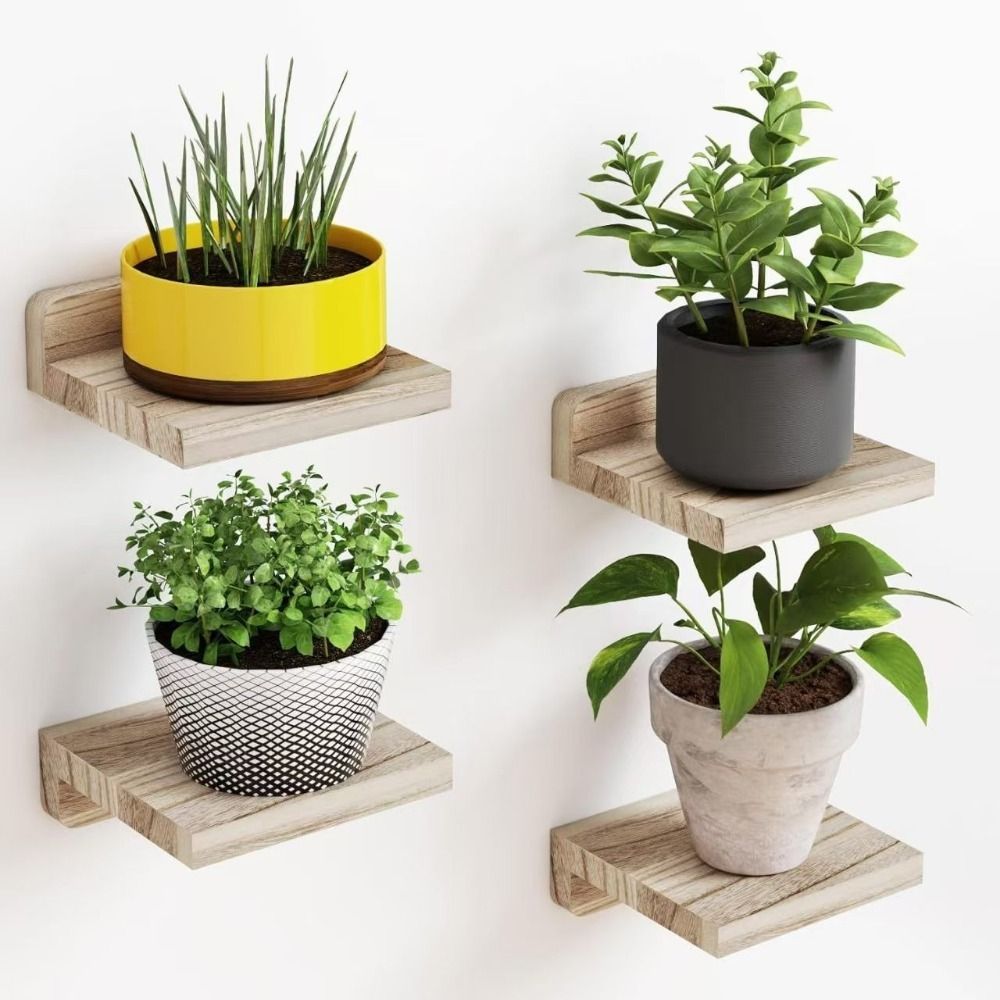 4PCS Wood Small Floating Shelv - Floating Shelves 评论和价格