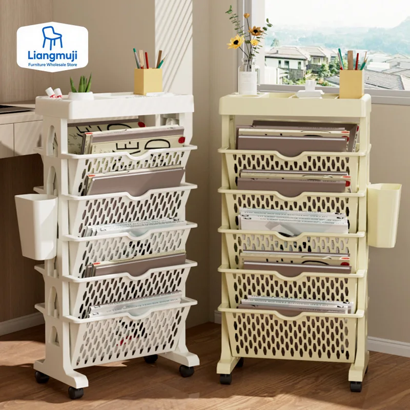 5 Tier Movable Book Shelf On W - Home Decor On Wheels 评论和价格