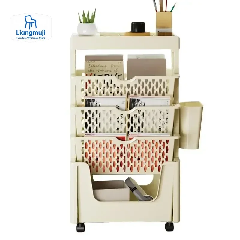5 Tier Movable Book Shelf On W - Home Decor On Wheels 评论和价格