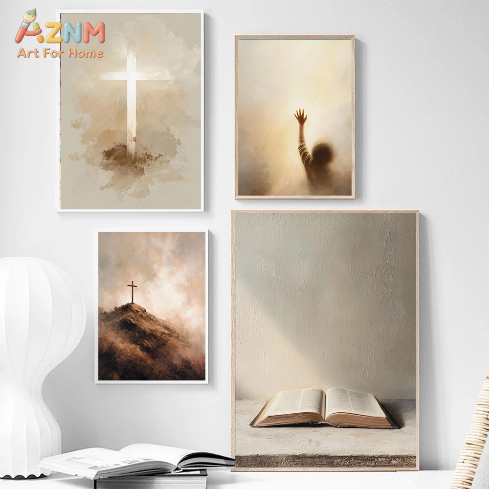AZNM Neutral Christian Cross C - Home Decor Jesus 评论和价格