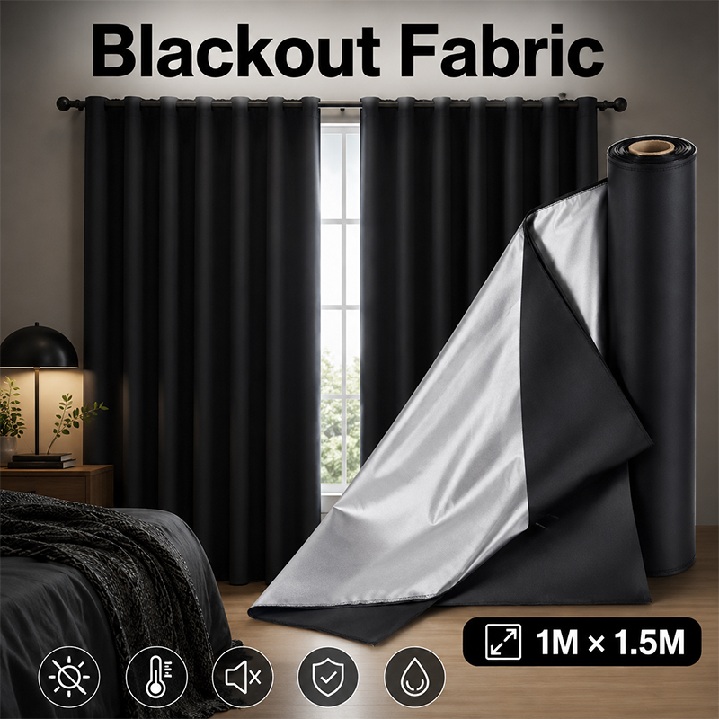 1m Black Silver Coated Blackou - Blackout Curtains 评论和价格