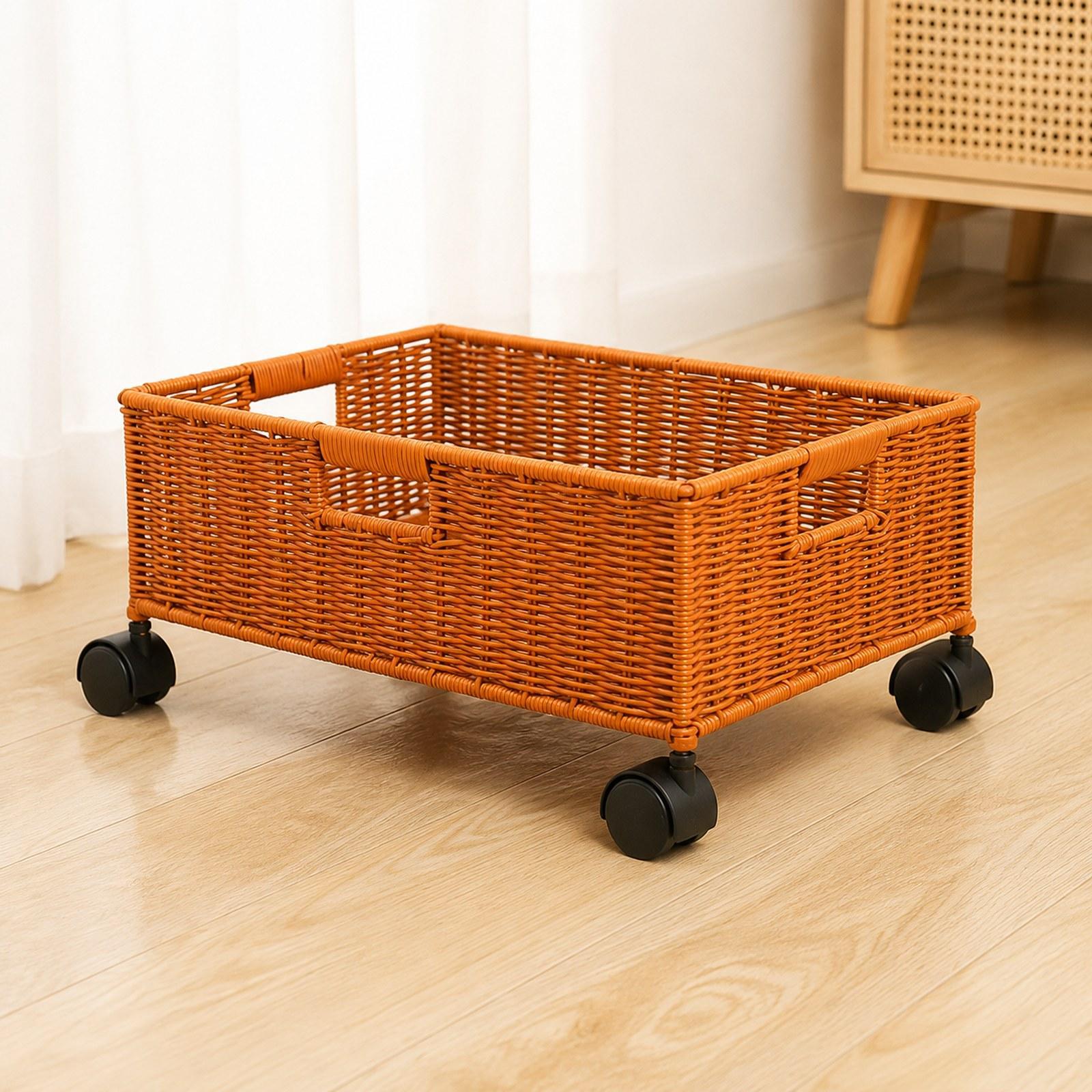 Bathroom Storage Basket with W - Home Decor On Wheels 评论和价格