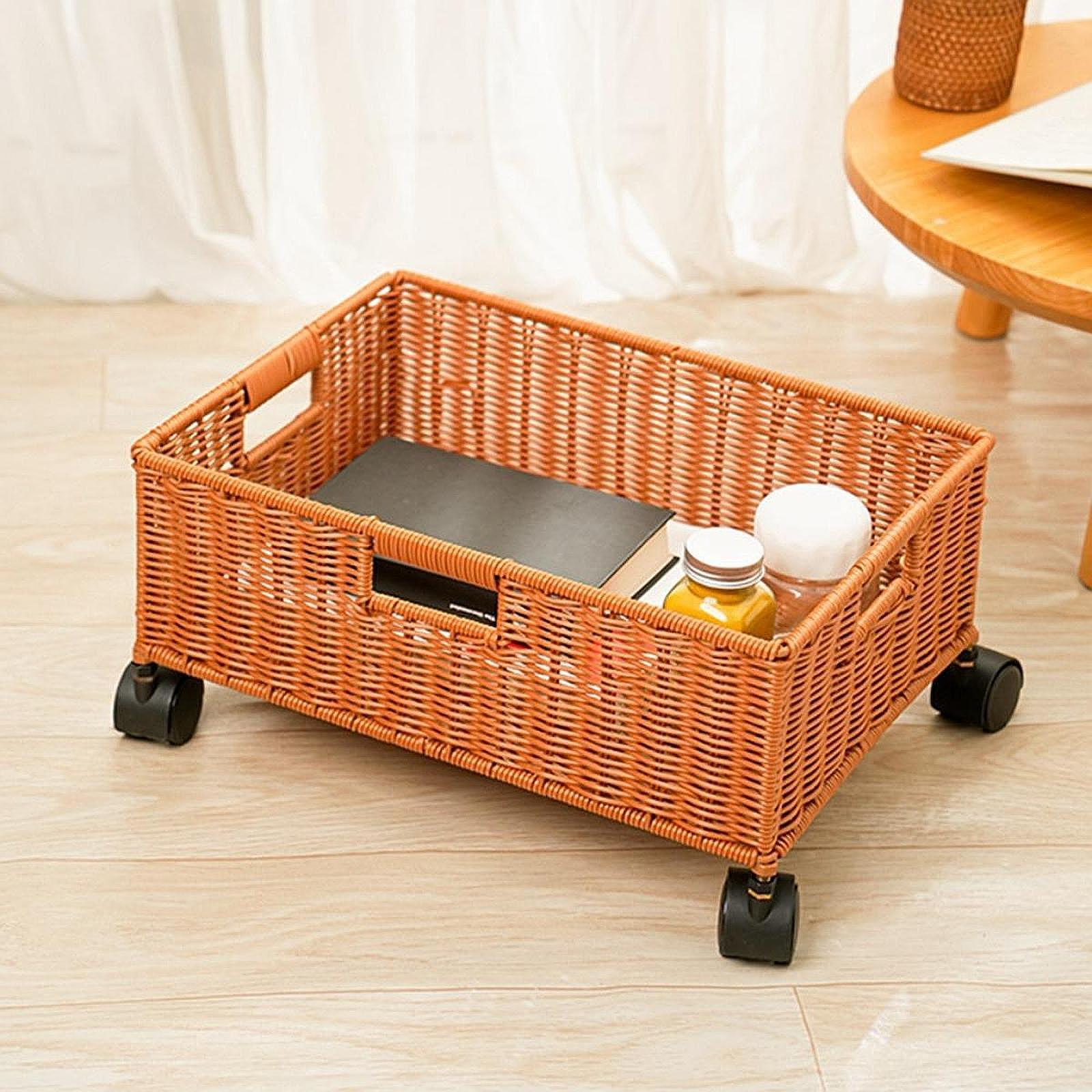 Bathroom Storage Basket with W - Home Decor On Wheels 评论和价格