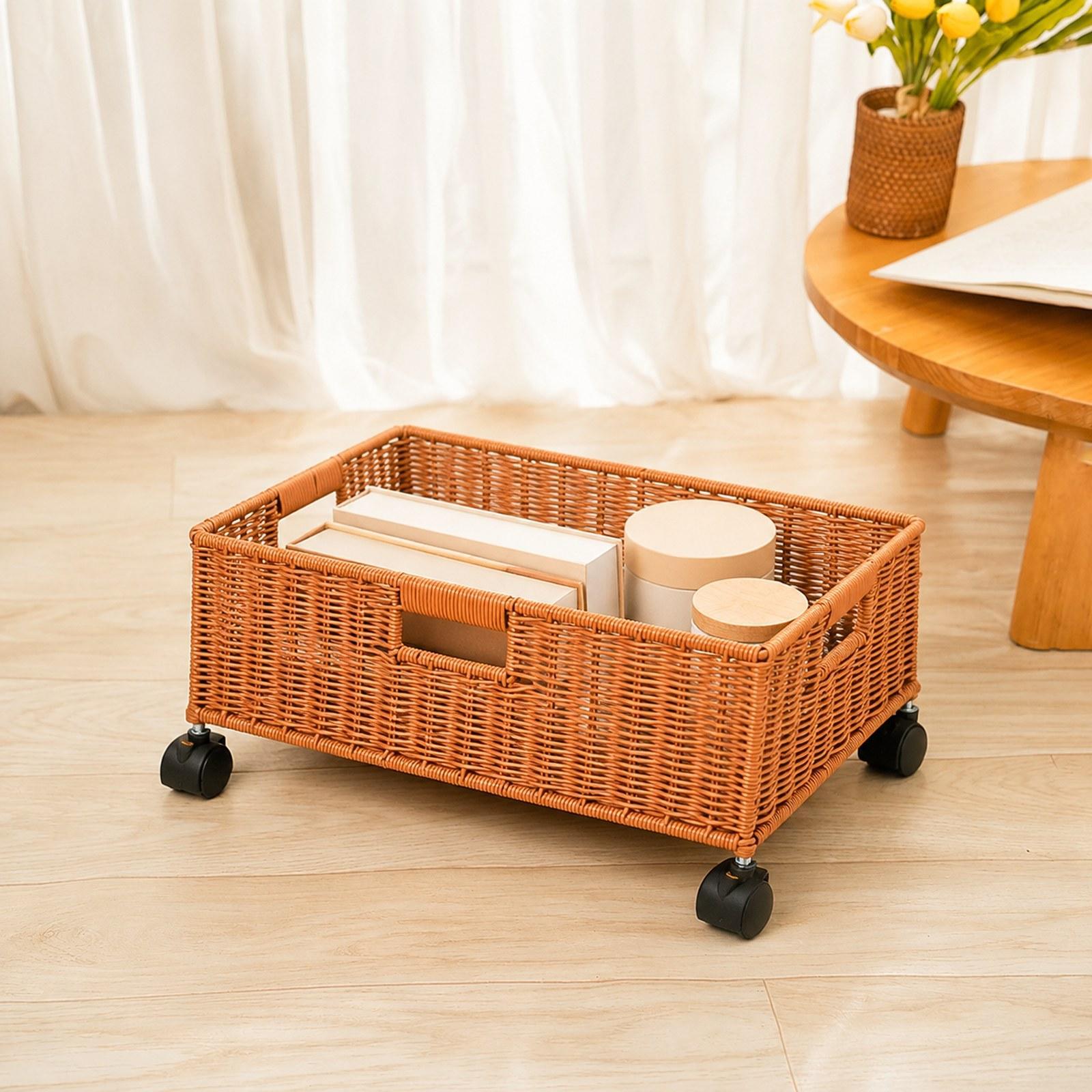 Bathroom Storage Basket with W - Home Decor On Wheels 评论和价格