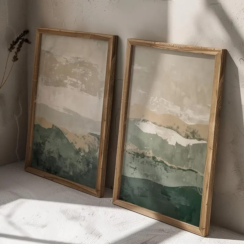 2pcs/set Wabi Sabi Abstract Ge - Home Decor Green 评论和价格