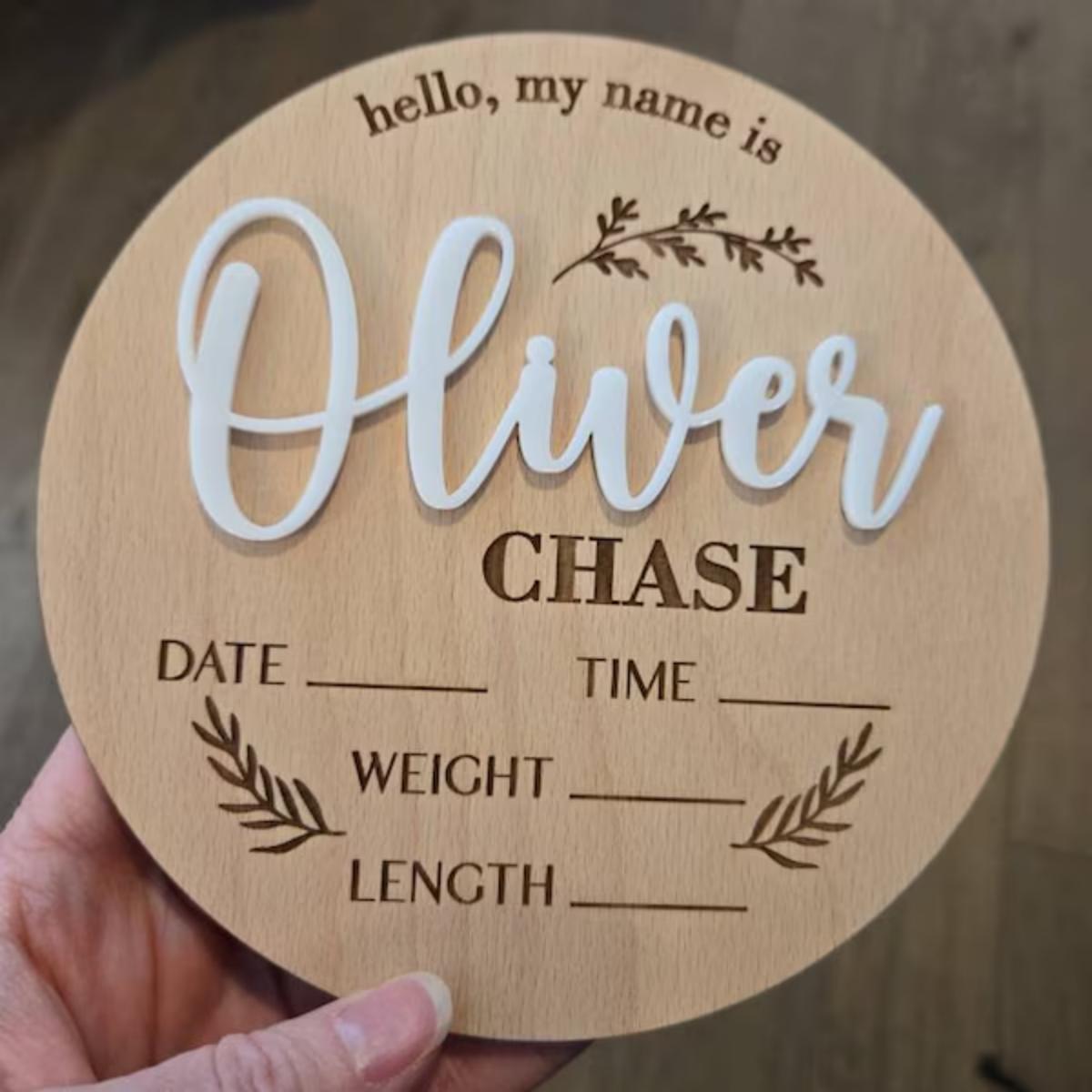 1Pc Custom Baby Announcement S - Home Decor For Birthday 评论和价格