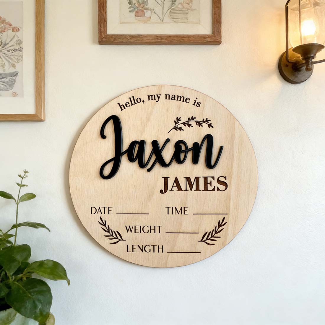 1Pc Custom Baby Announcement S - Home Decor For Birthday 评论和价格