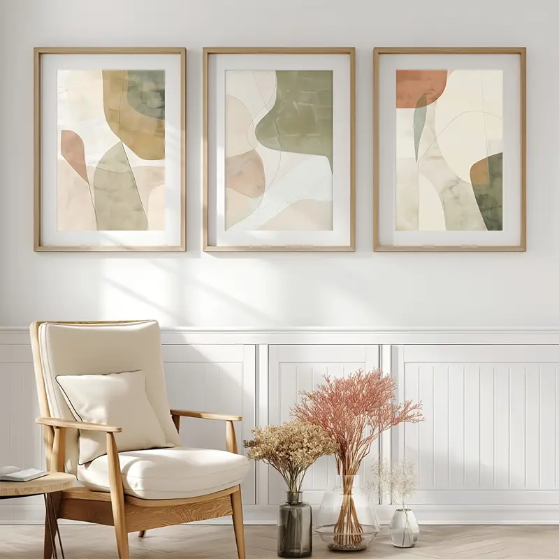 3pcs Modern Abstract, Simple,  - Home Decor Green 评论和价格