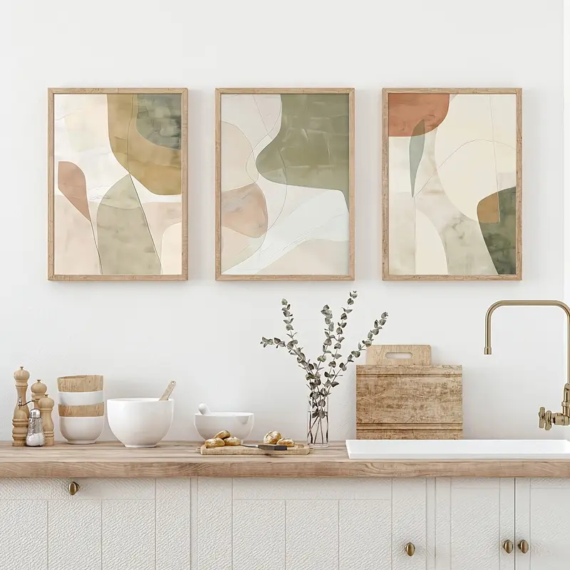 3pcs Modern Abstract, Simple,  - Home Decor Green 评论和价格