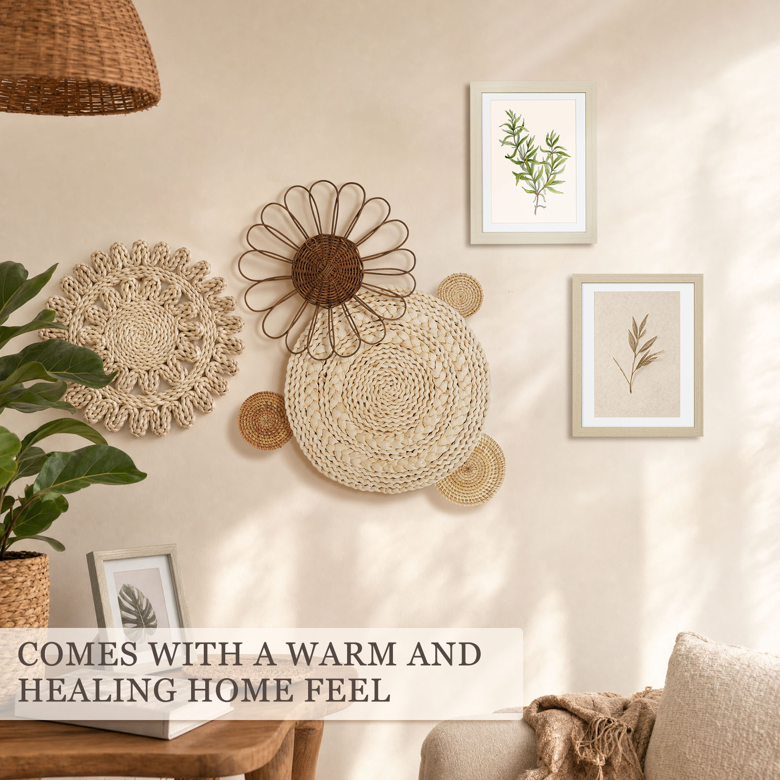 Boho Wall Basket Seagrass Ratt - Woven Wall Basket 评论和价格