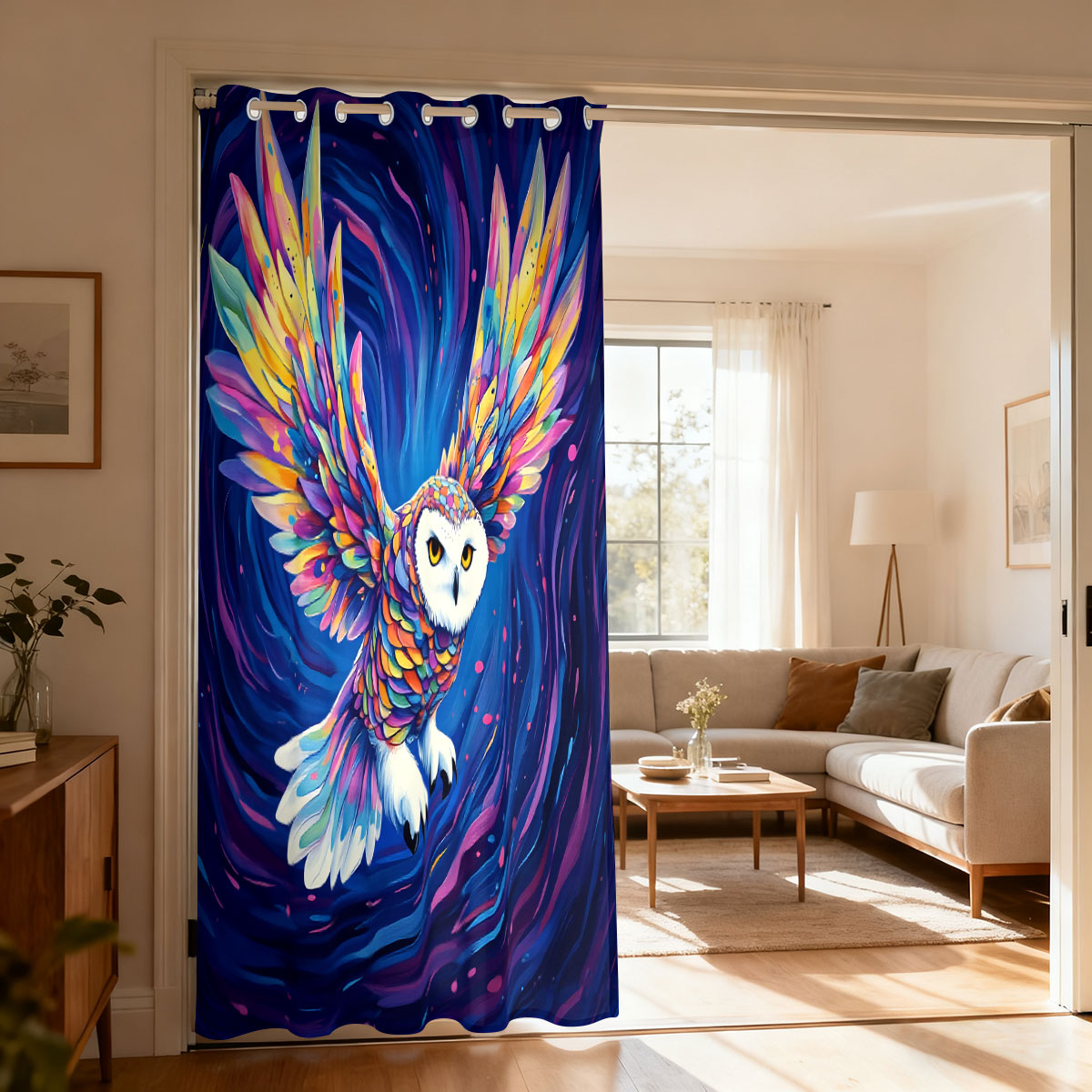 1PC Colorful Starry Sky Flying - Home Decor Curtain 评论和价格