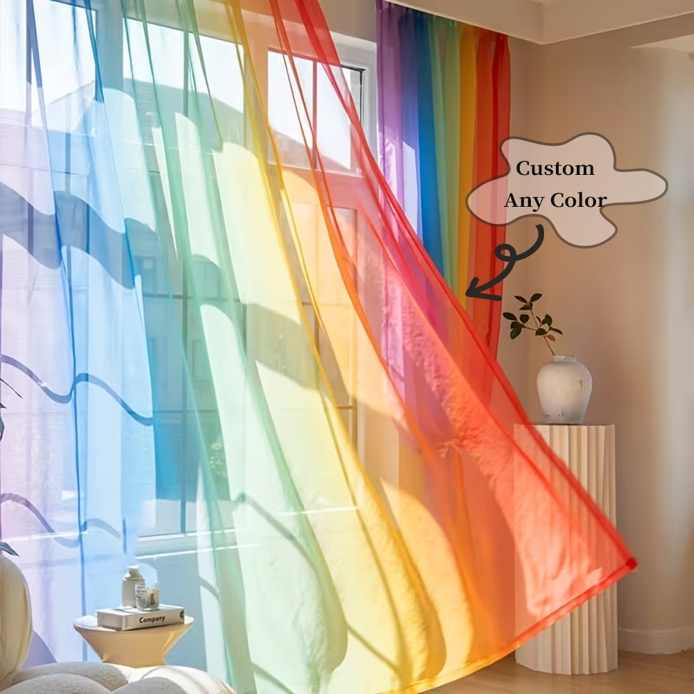 Custom 2D Flat 2pcs Sheer Curt - Home Decor Curtain 评论和价格