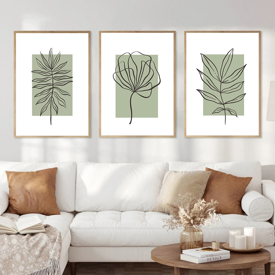 Frameless Sage Green Botanical - Home Decor Green 评论和价格
