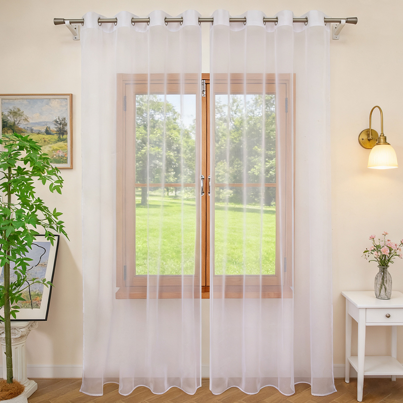 1PC White Sheer Curtain, Gromm - Home Decor Pt 评论和价格