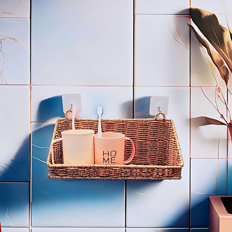 Woven Rattan Hanging Storage B - Woven Wall Basket 评论和价格