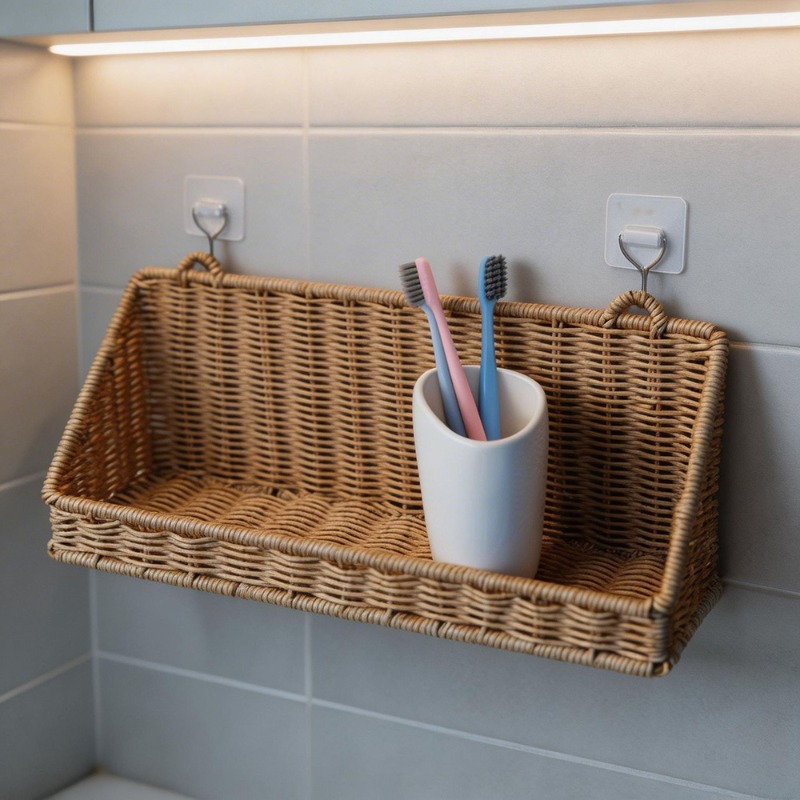 Woven Rattan Hanging Storage B - Woven Wall Basket 评论和价格
