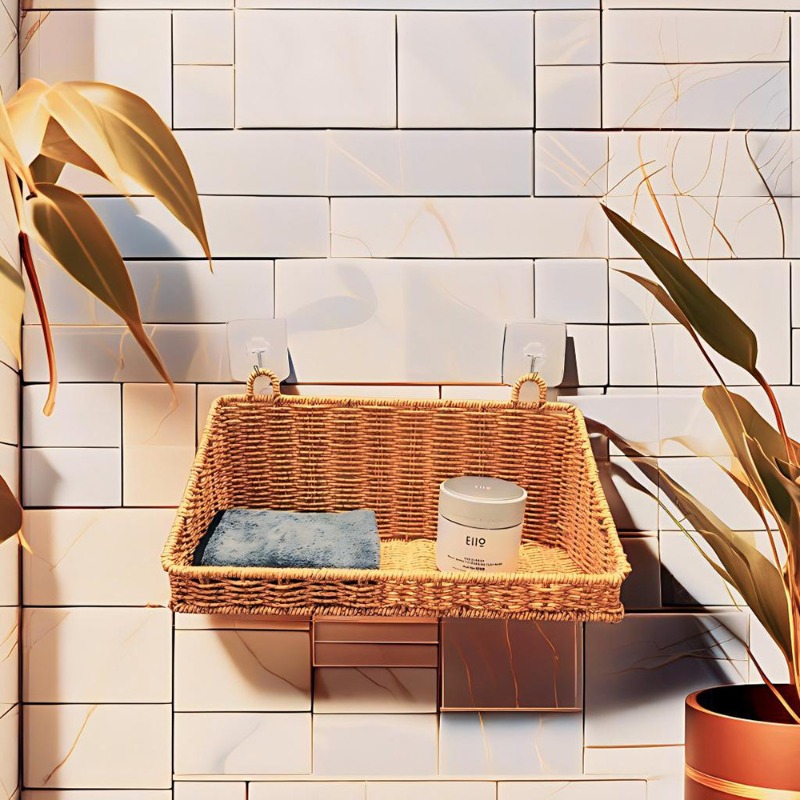 Woven Rattan Hanging Storage B - Woven Wall Basket 评论和价格