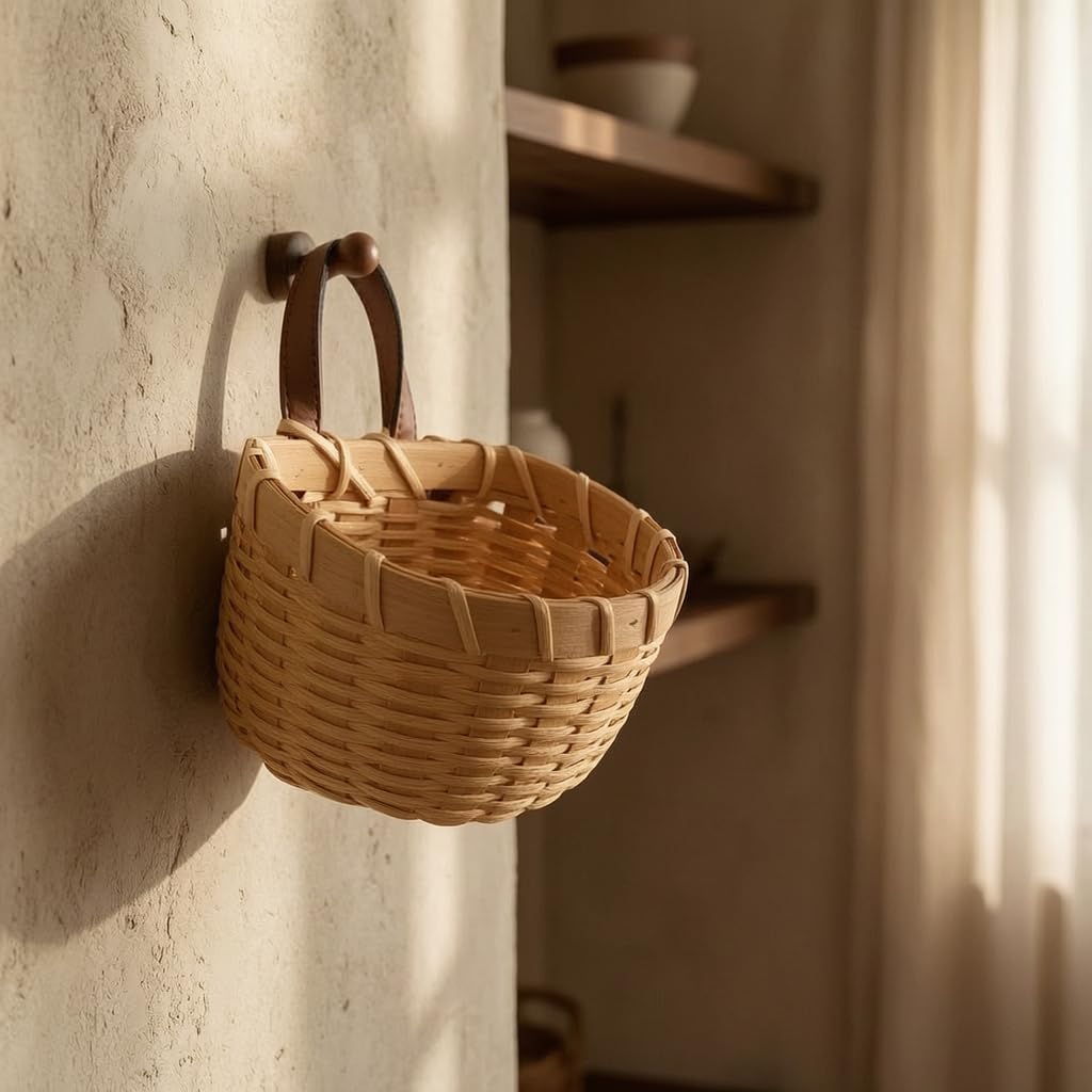 Wall-Mounted Woven Storage Bas - Woven Wall Basket 评论和价格