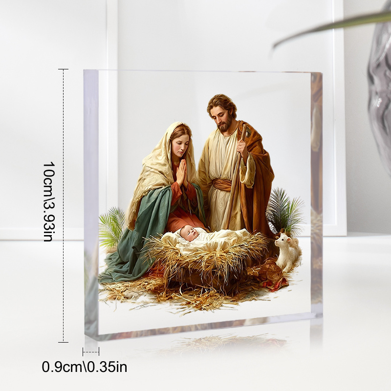 Nativity Scene Acrylic Ornamen - Home Decor Jesus 评论和价格