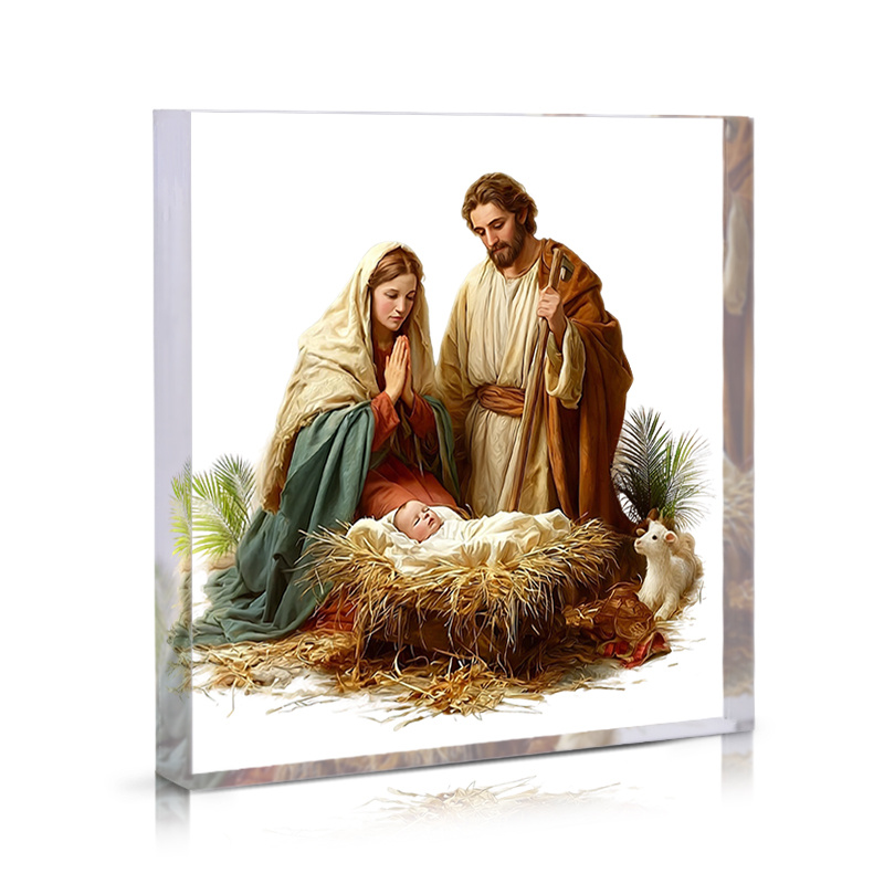 Nativity Scene Acrylic Ornamen - Home Decor Jesus 评论和价格