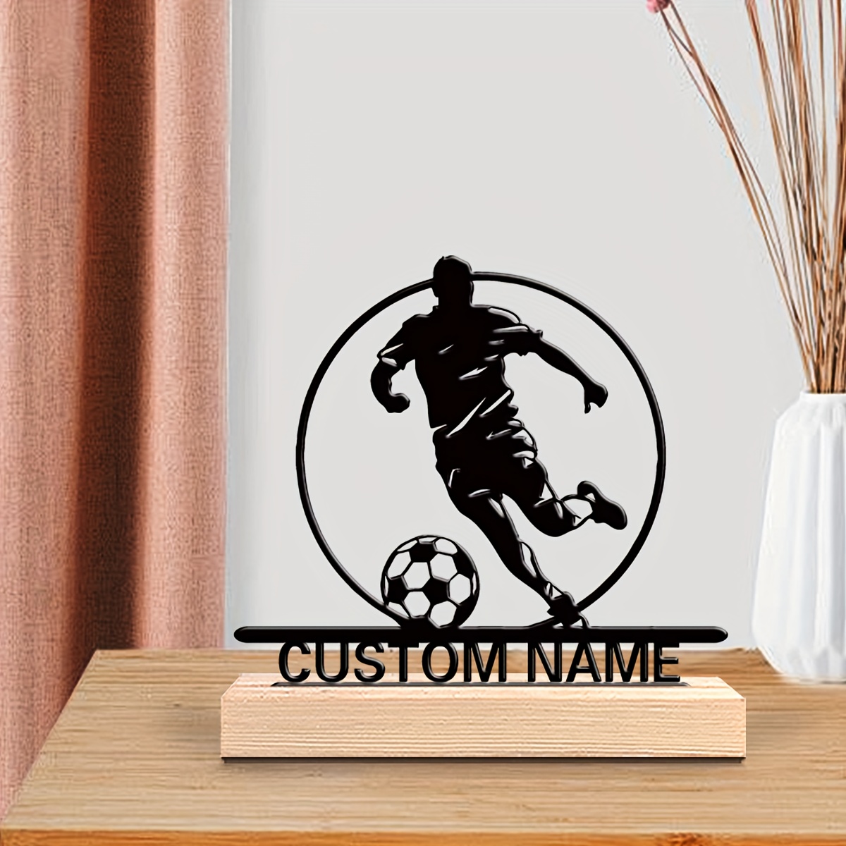 Custom Soccer Player Metal Sta - Home Decor For Birthday 评论和价格