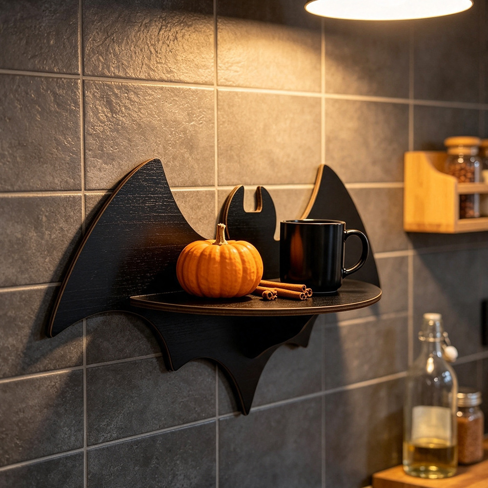 Halloween Wall Shelf Wooden Gh - Floating Shelves 评论和价格