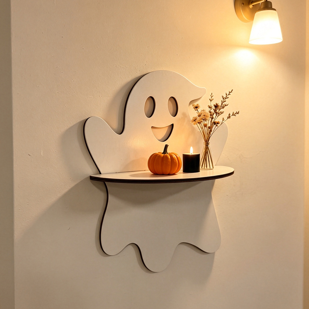 Halloween Wall Shelf Wooden Gh - Floating Shelves 评论和价格