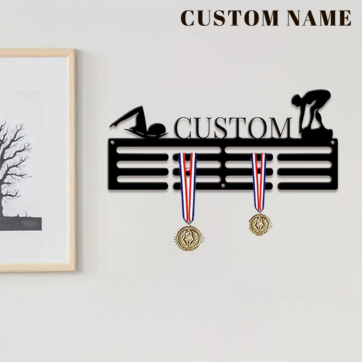 1pc Custom Swimming Metal Meda - Home Decor For Birthday 评论和价格