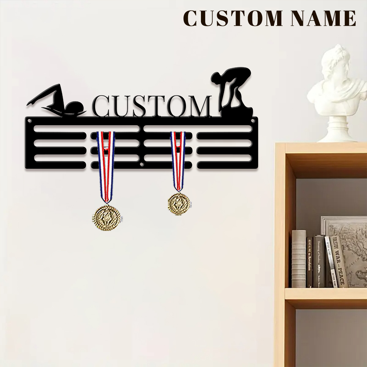 1pc Custom Swimming Metal Meda - Home Decor For Birthday 评论和价格