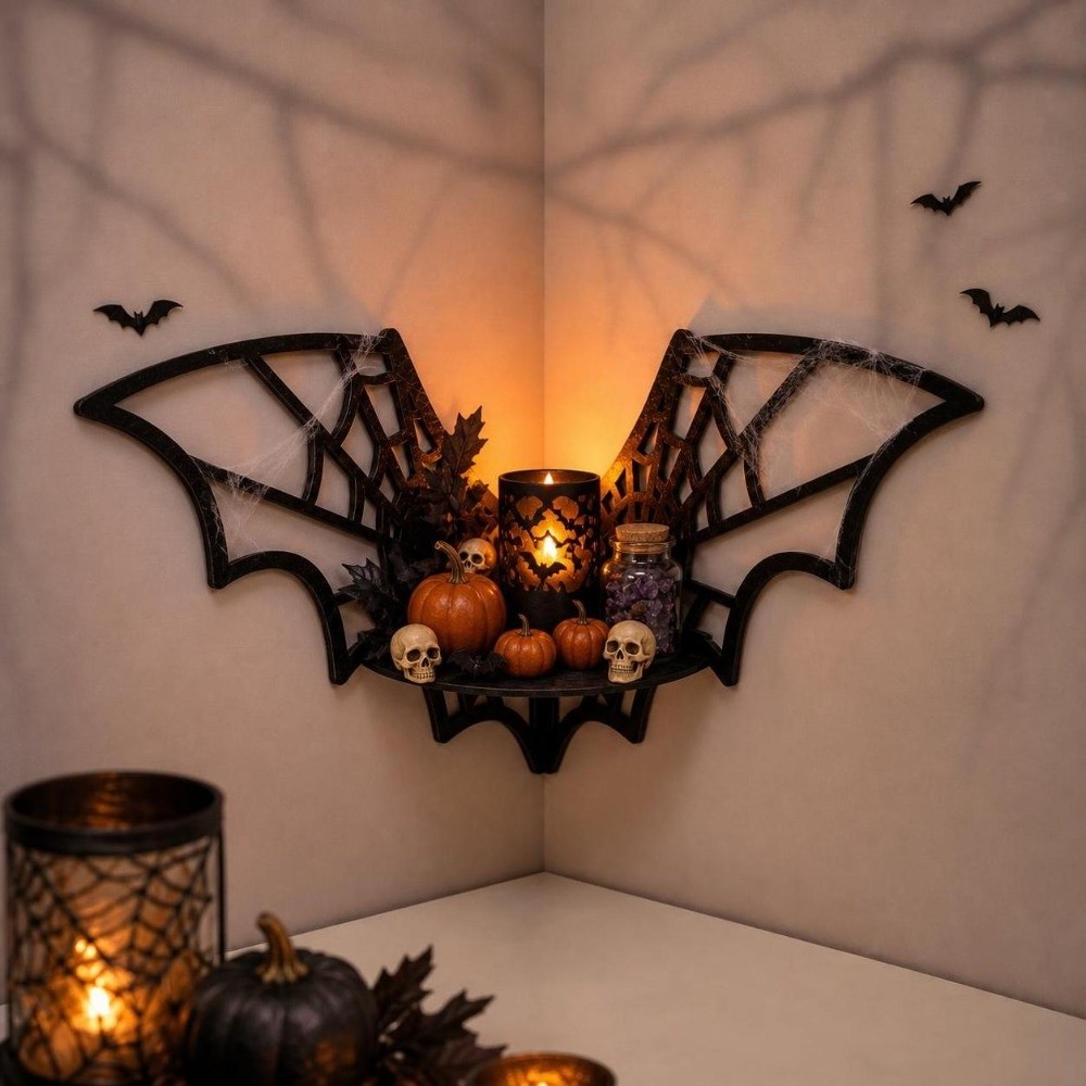 Wooden Bat Corner Shelf Hollow - Floating Shelves 评论和价格