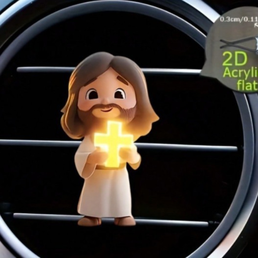 2D Flat Acrylic Car Vent Cute  - Home Decor Jesus 评论和价格
