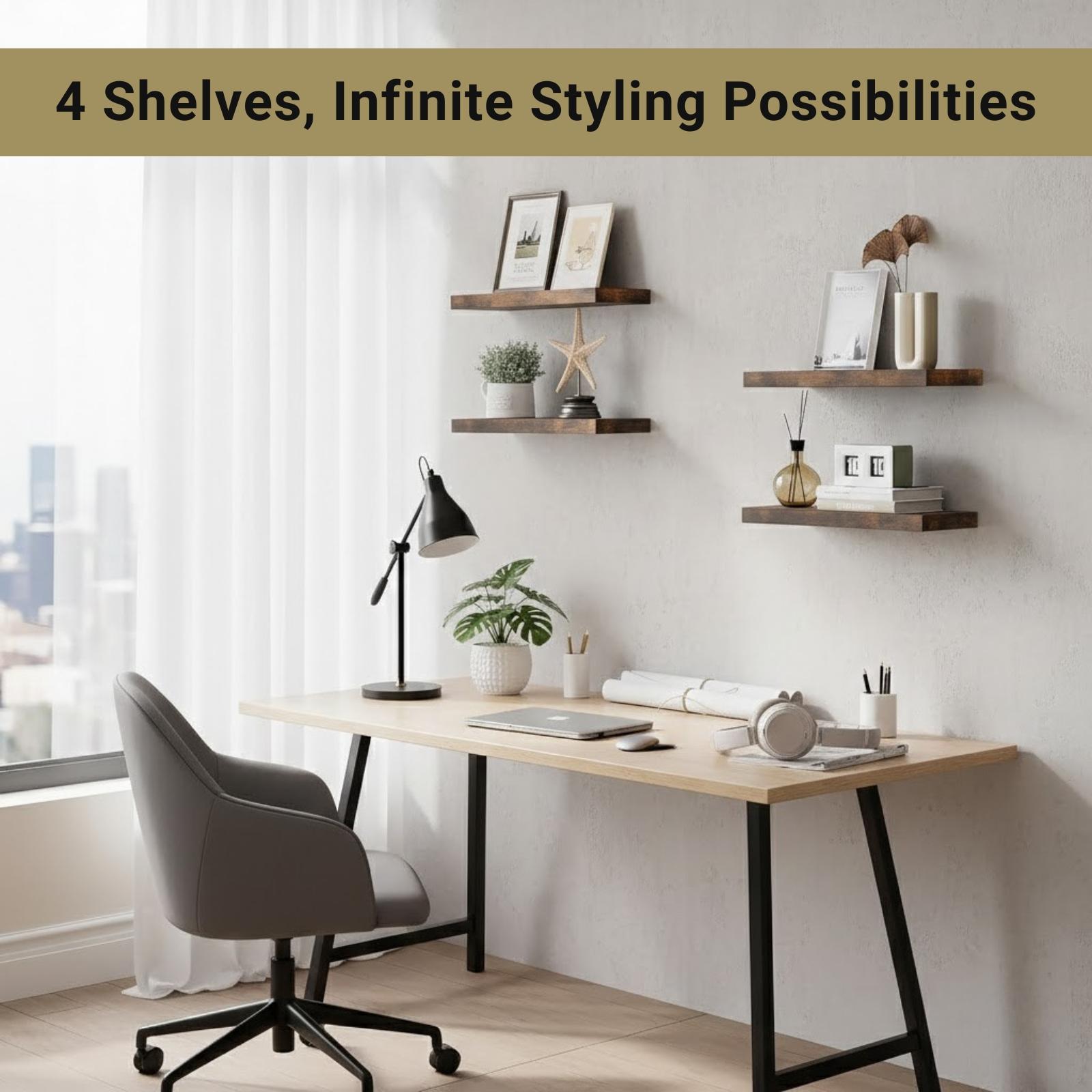 4Pcs Floating Shelves Wall Mou - Floating Shelves 评论和价格