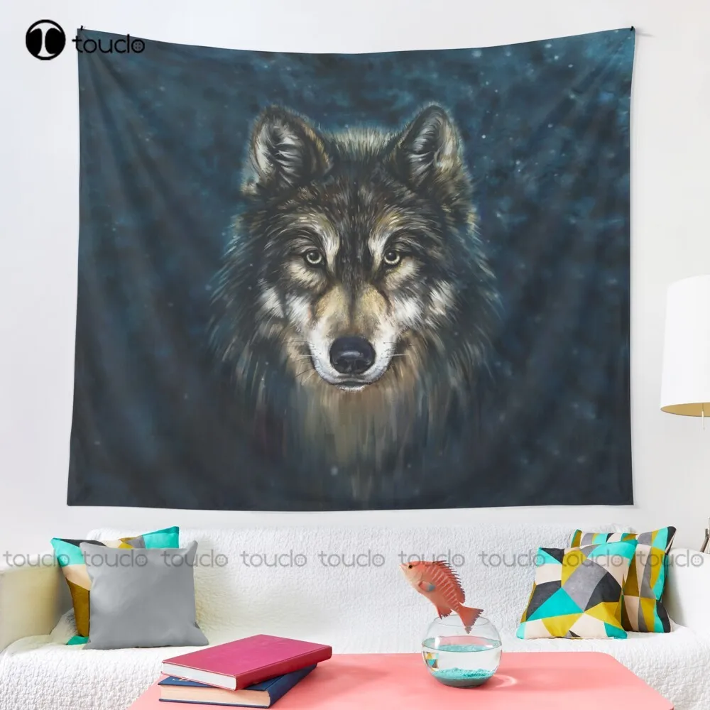 Artistic Wolf Face Tapestry Ta - Home Decor Website 评论和价格