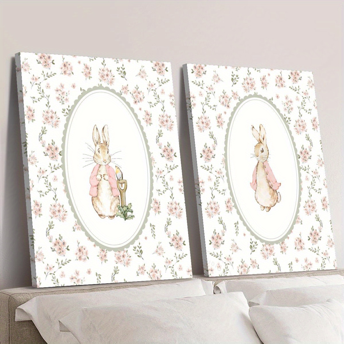 2pcs Retro Easter Rabbit Canva - Home Decor Trends 评论和价格