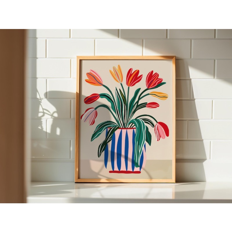 2pcs Tulip Flowers Canvas Wall - Home Decor Trends 评论和价格