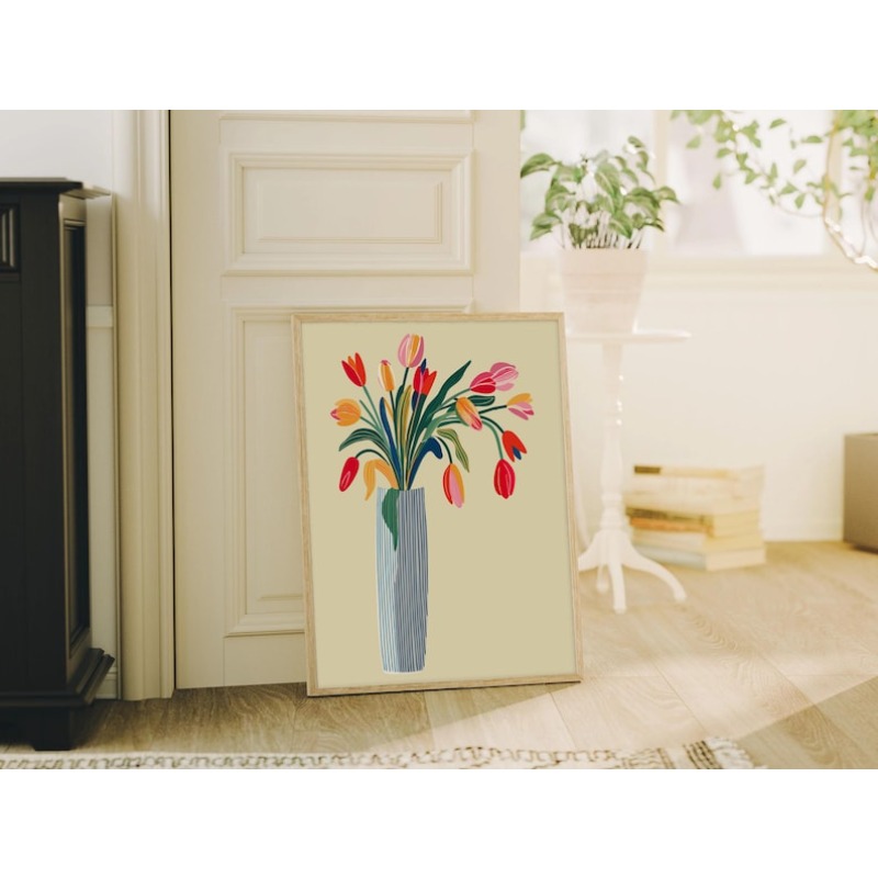 2pcs Tulip Flowers Canvas Wall - Home Decor Trends 评论和价格