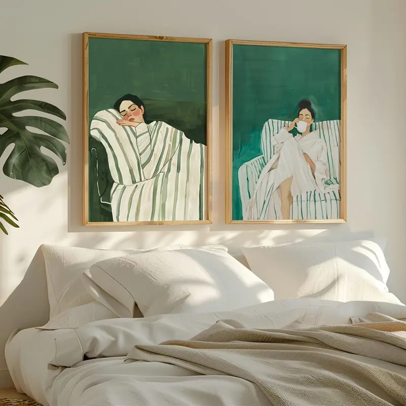 2pcs/Set Abstract Figure Emera - Home Decor Green 评论和价格