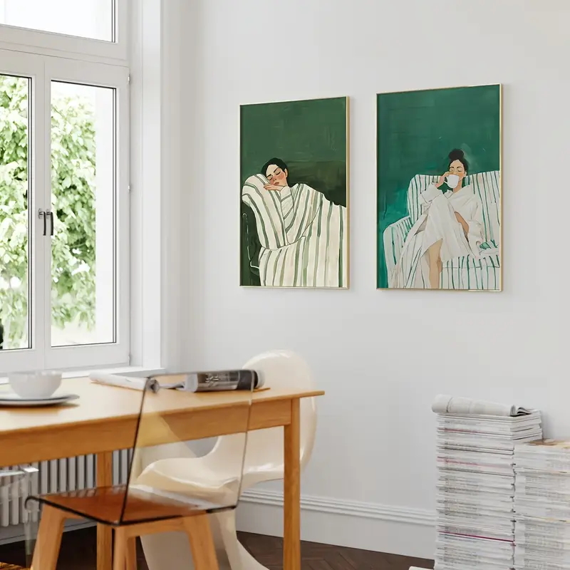 2pcs/Set Abstract Figure Emera - Home Decor Green 评论和价格