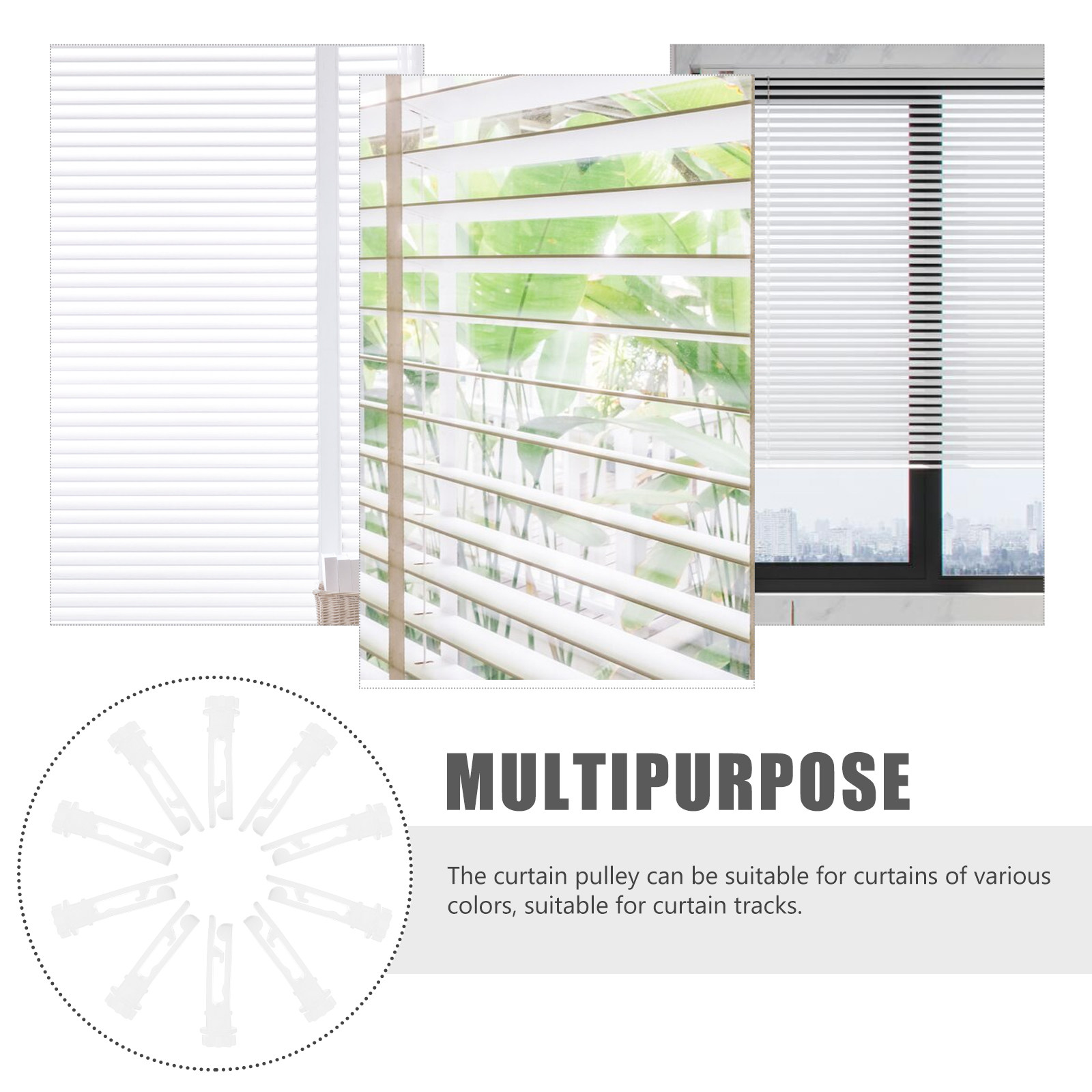 20Pcs Curtain Pulley Wheel Pla - Home Decor On Wheels 评论和价格