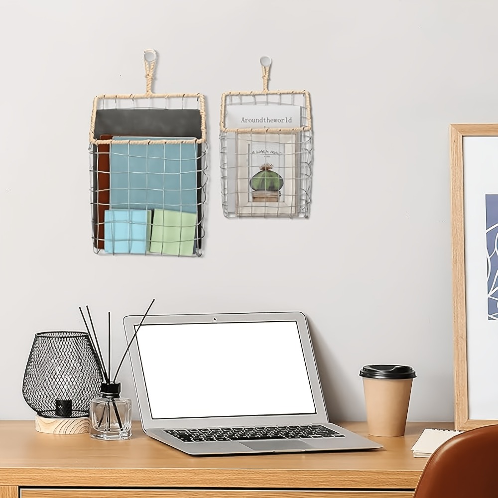 Rustic Woven Wire Hanging Stor - Woven Wall Basket 评论和价格