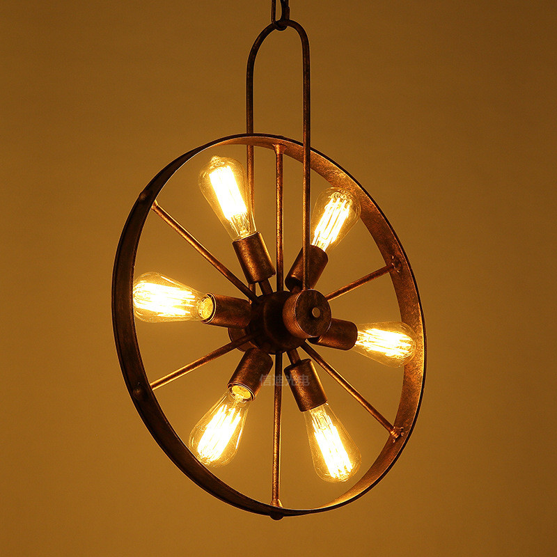 Retro Vintage Wheel chandelier - Home Decor On Wheels 评论和价格