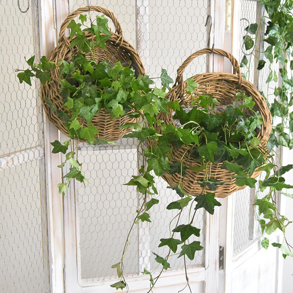 Hand Made Wicker Rattan Flower - Woven Wall Basket 评论和价格